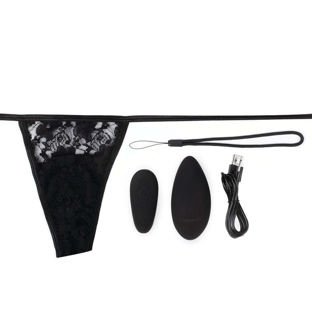 Rechargeable ergonomic remote control vibrating panty set