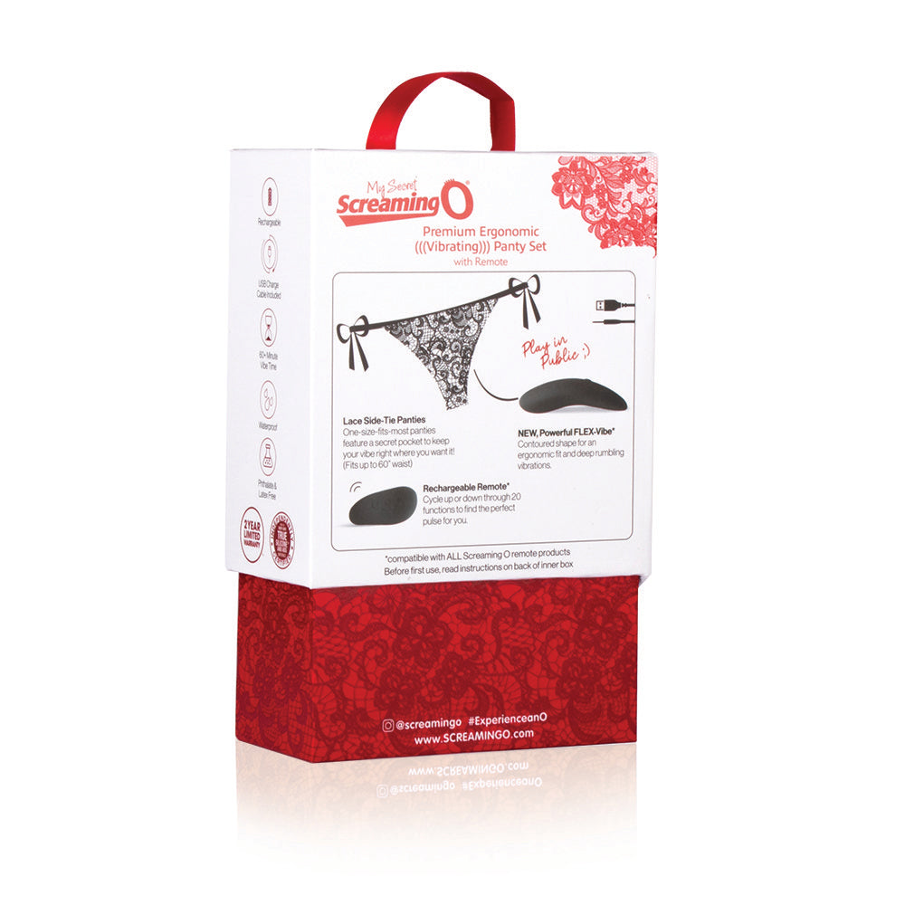 Rechargeable ergonomic remote control vibrating panty set