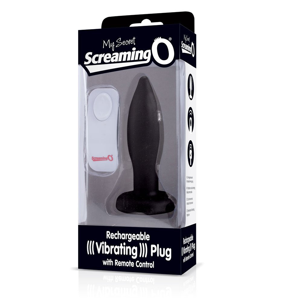 My Secret Charged Plug with remote - Black ScreamingO Anal