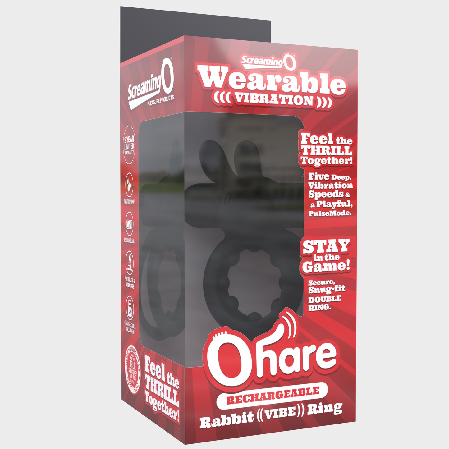 Ohare Rechargeable Vibrating Cock Ring – Black