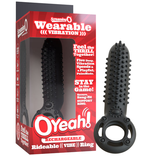 ScreamingO O Yeah black rechargeable silicone vibrating ring with Soft Touch bullet