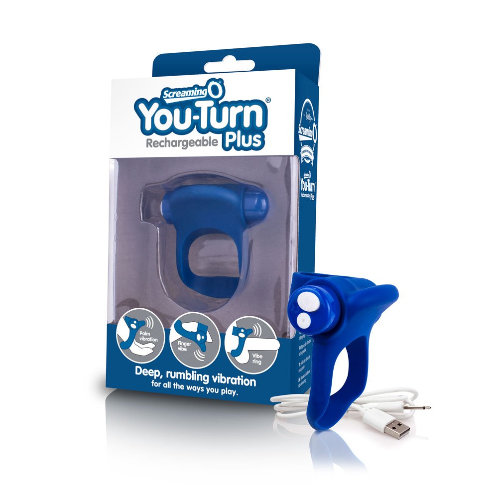 Charged You-Turn 2 Finger Fun Vibe - Blueberry ScreamingO Cock Ring