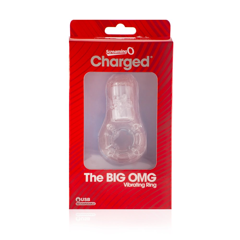 Charged Big OMG Vertical Vibrating Ring - Clear