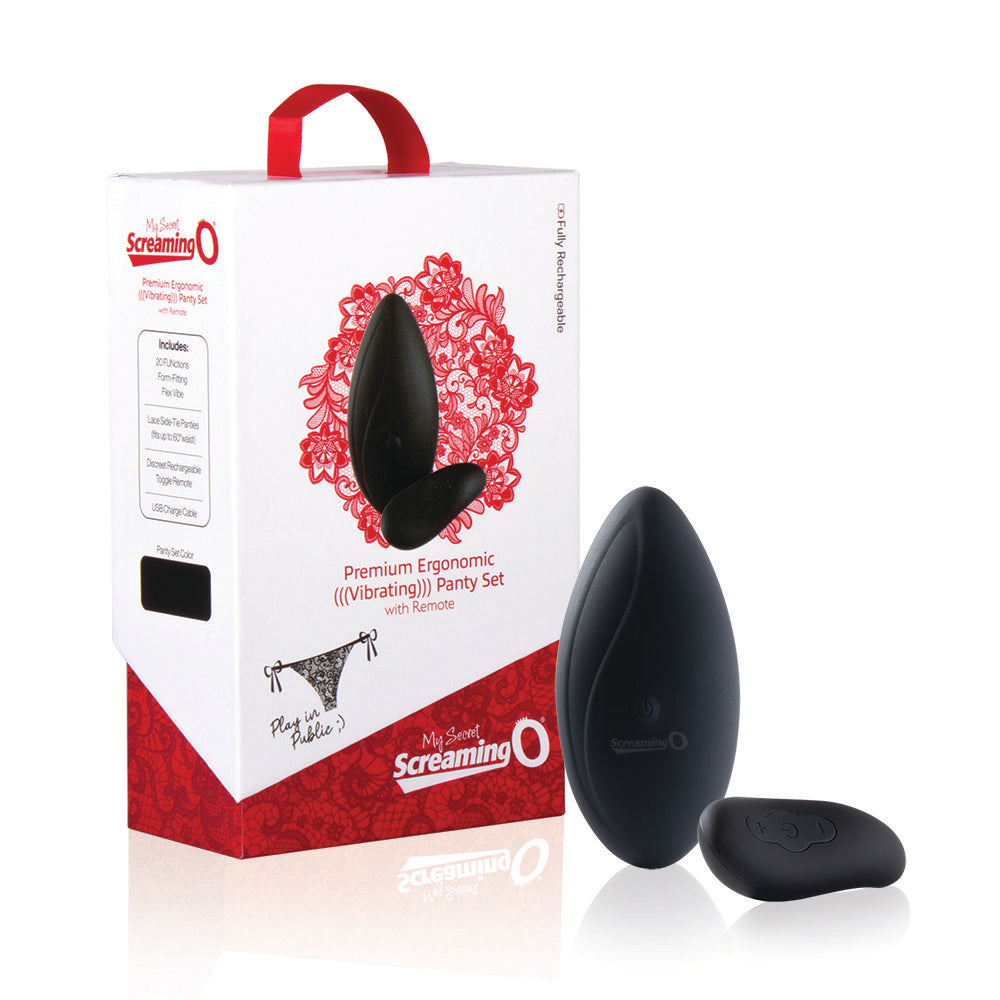 Rechargeable ergonomic remote control vibrating panty set