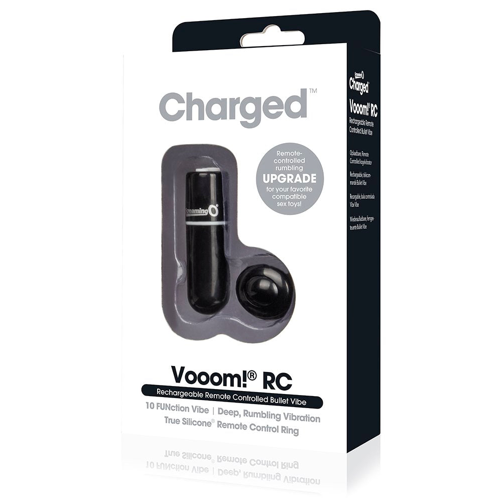 Charged Vooom Remote Control Mini Vibe Bullet - Black