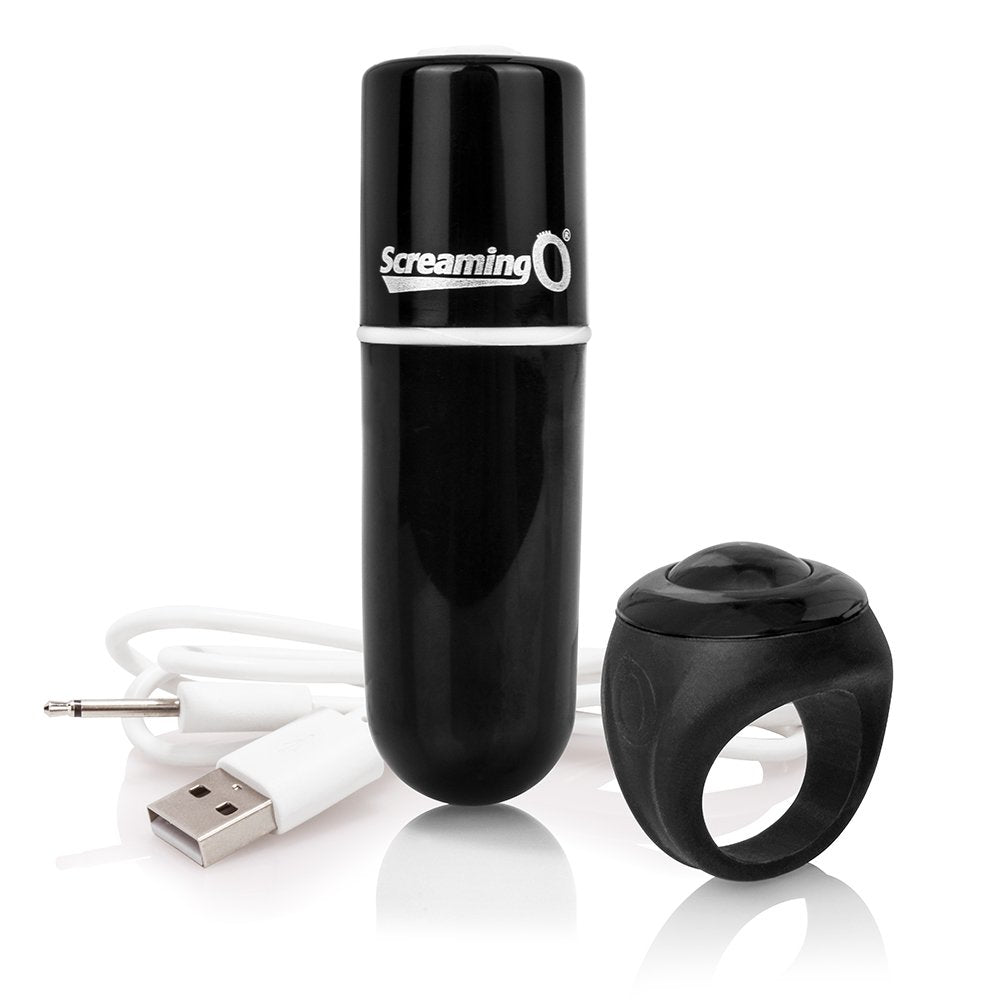 Charged Vooom Remote Control Mini Vibe Bullet - Black