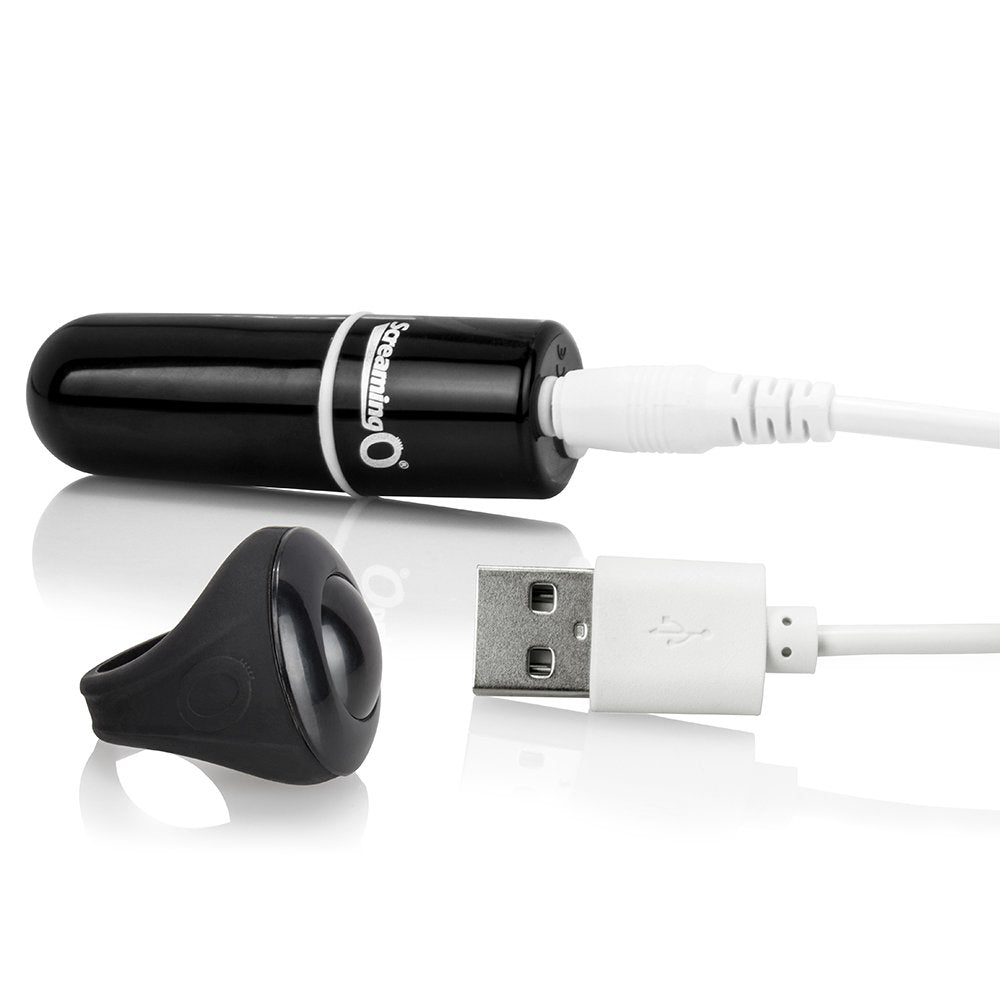 Charged Vooom Remote Control Mini Vibe Bullet - Black